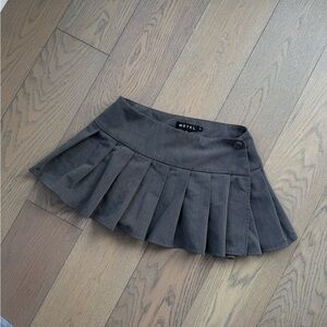 Motel Rocks Charcoal Pleated Mini Skirt